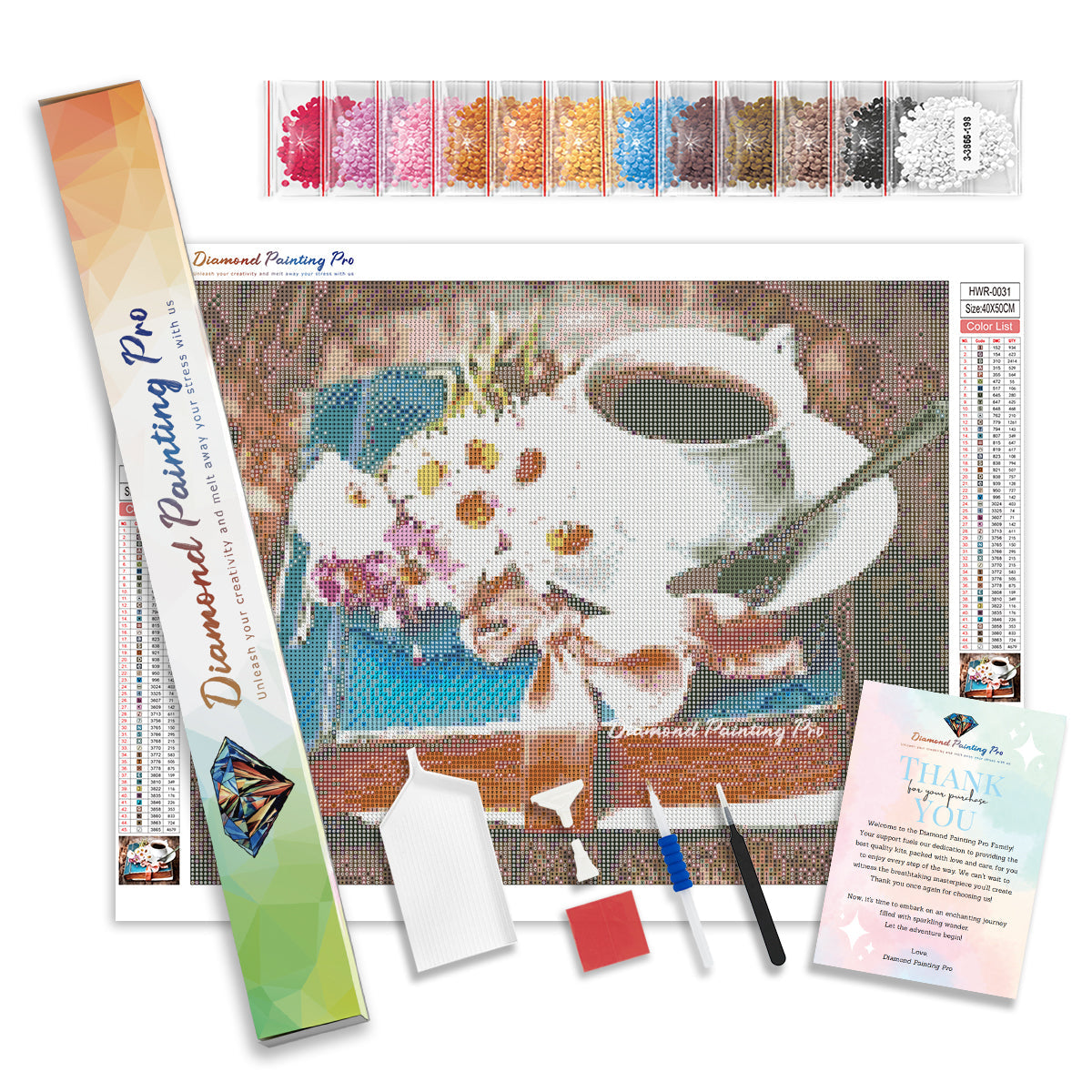 Flowers & Coffee | Diamond Painting