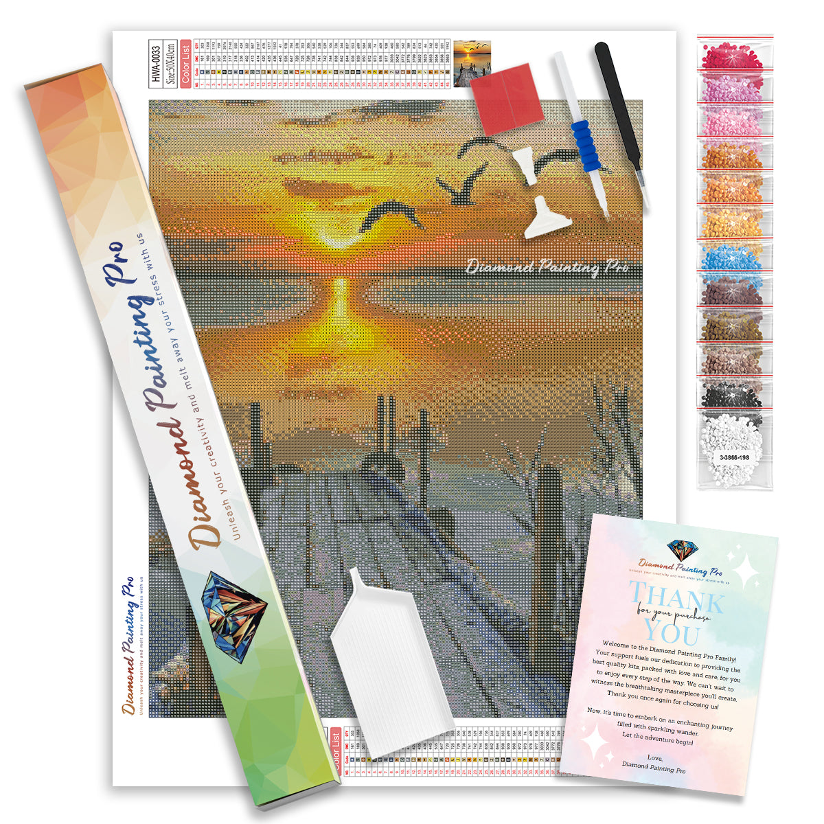 Lakeside Sunset Jetty Bliss | Diamond Painting