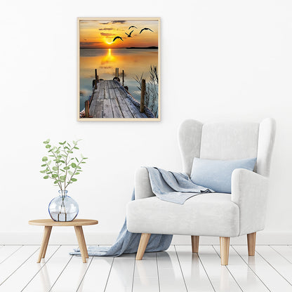 Lakeside Sunset Jetty Bliss | Diamond Painting