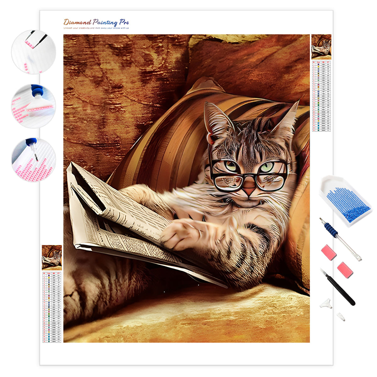 Cat Reading Times | Diamond Painting