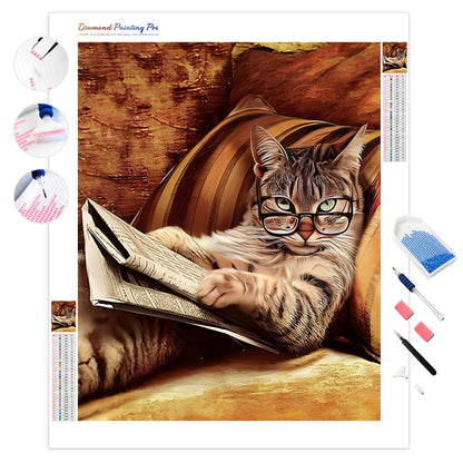 Cat Reading Times | Diamond Painting