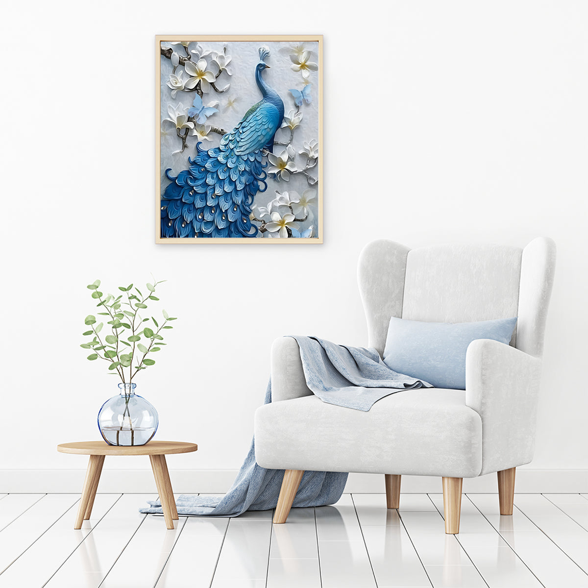 Blue Peacock Flower | Diamond Painting