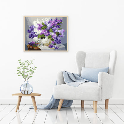 Purple and White Lilac | Diamond Painting