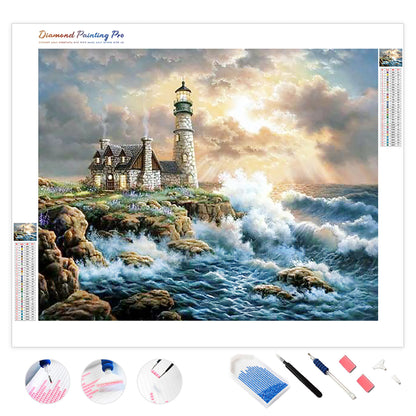 Crashing Waves Lighthouse | Diamond Painting