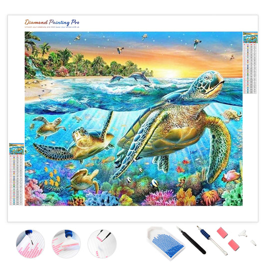 Sea Turtle Sunset | Diamond Painting