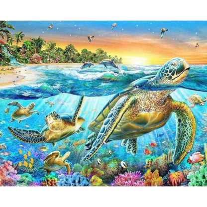 Sea Turtle Sunset | Diamond Painting