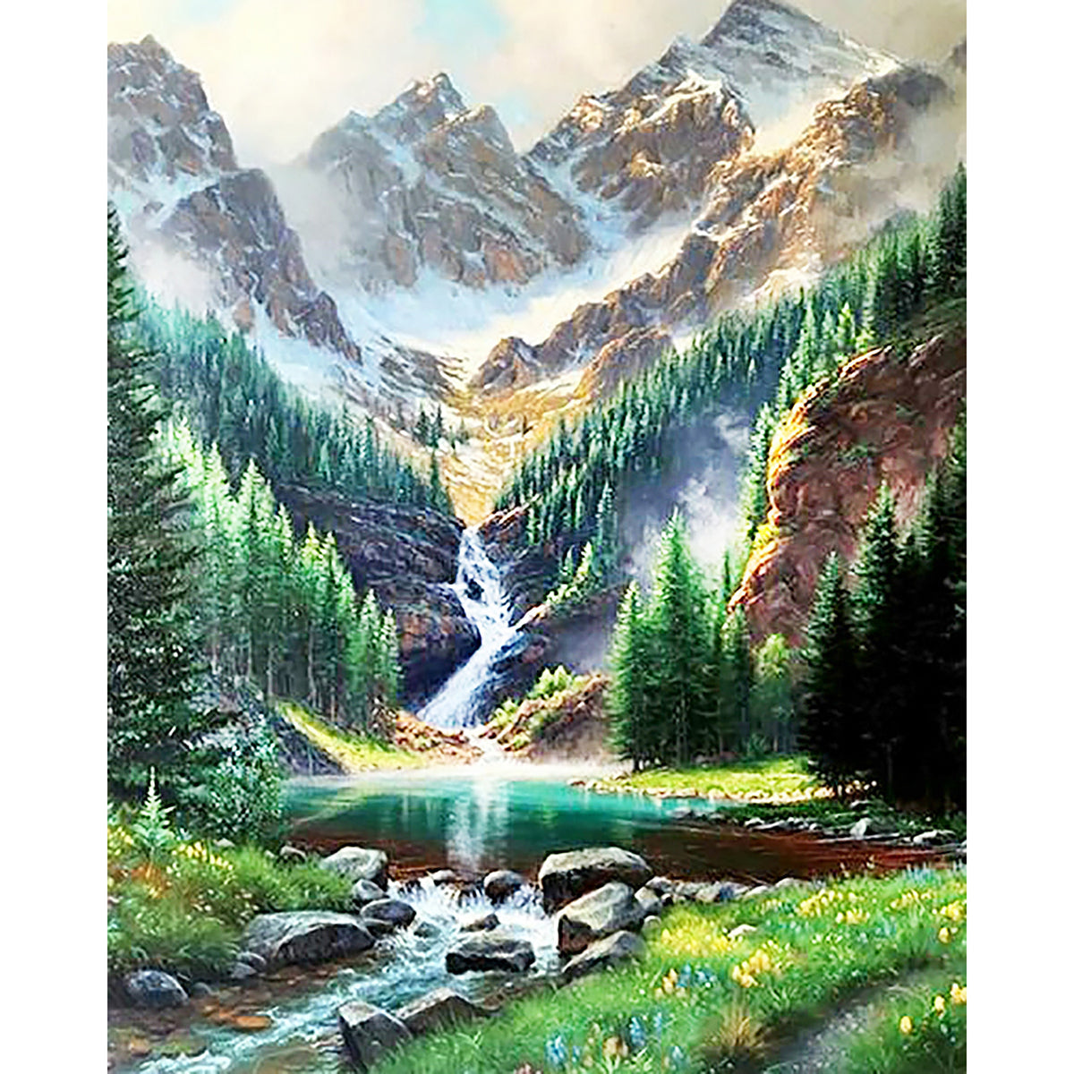 Rocky Mountain Waterfall | Diamond Painting