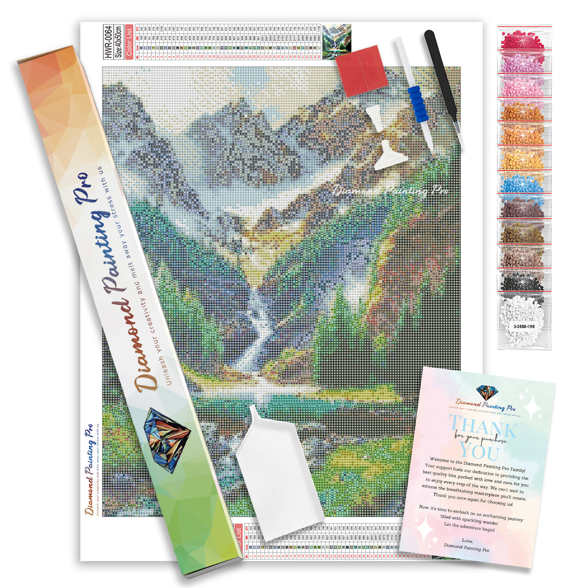 Rocky Mountain Waterfall | Diamond Painting