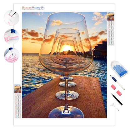 Sunset in a Wine Glass | Diamond Painting