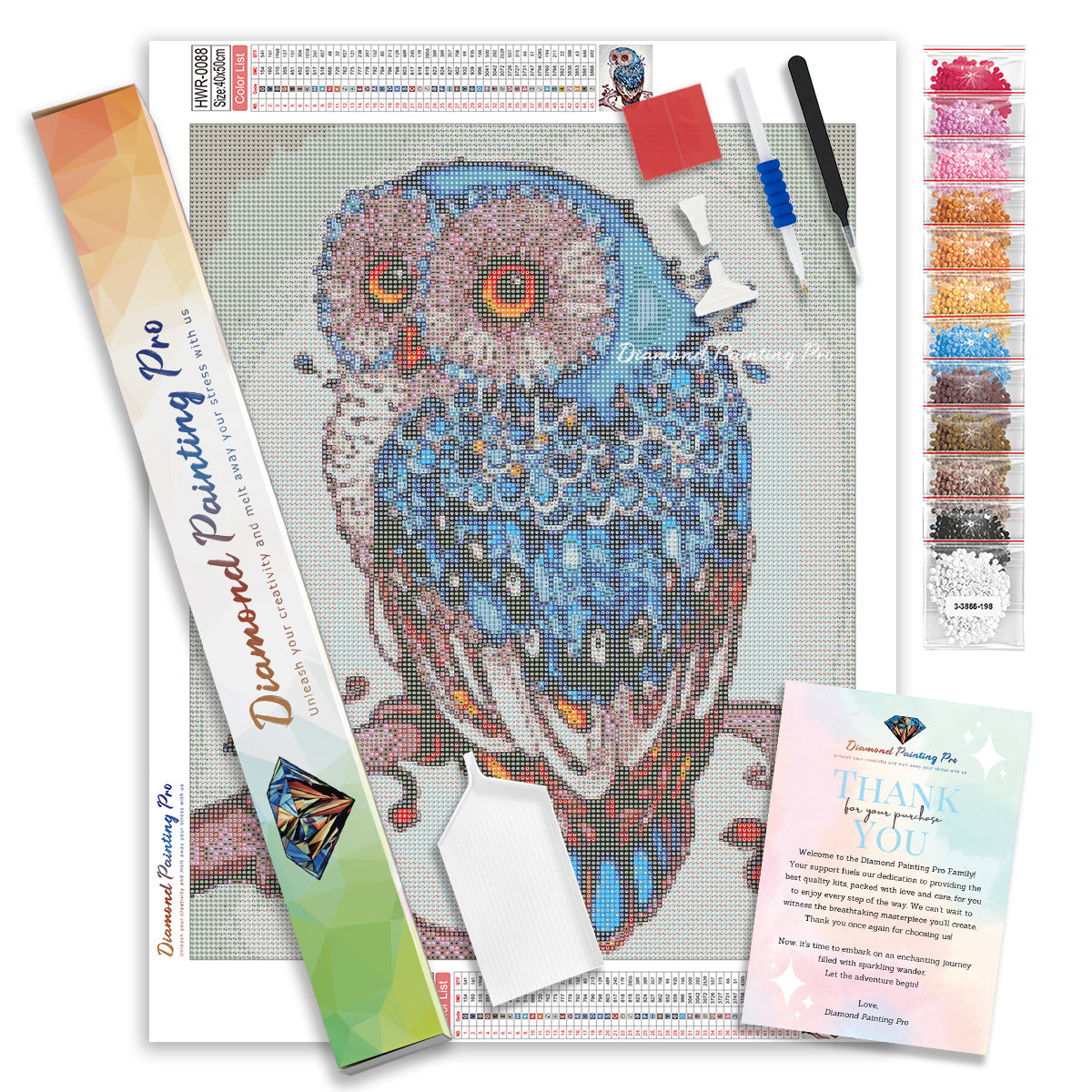 Berry Branch Mandela Owl | Diamond Painting