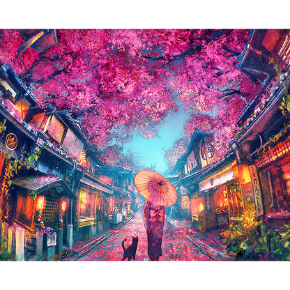 Cherry Blossoms Town | Diamond Painting