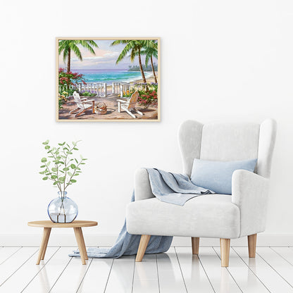 Beach Chair with Coastal View | Diamond Painting