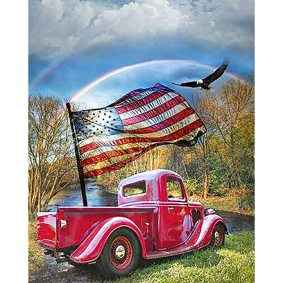 America Flag Car | Diamond Painting